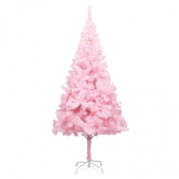 Árbol de Navidad artificial con soporte PVC rosa 180 cm D