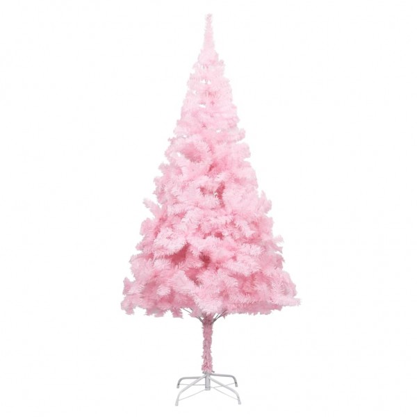 Árbol de Navidad artificial con soporte PVC rosa 210 cm D
