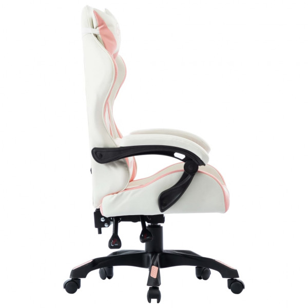 Silla gaming de cuero sintético rosa M 3