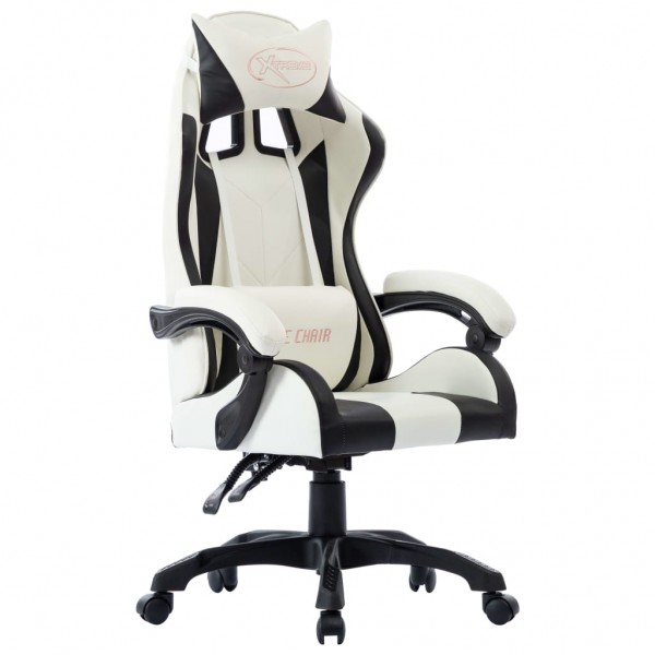 Silla gaming de cuero sintético negro D