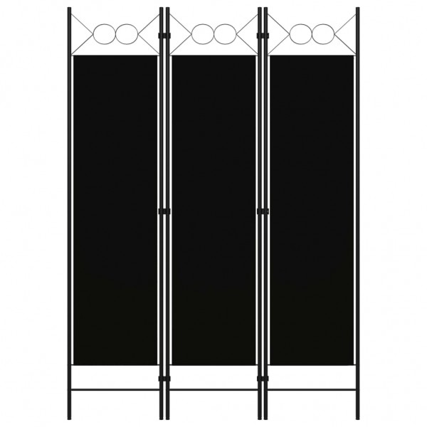 Biombo divisor de 3 paneles negro 120x180 cm D