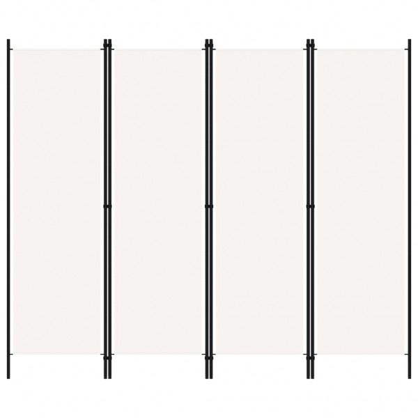 Biombo divisor de 4 paneles blanco crema 200x180 cm D