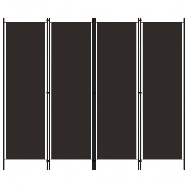 Biombo divisor de 4 paneles marrón 200x180 cm D