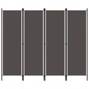 Biombo divisor de 4 paneles gris antracita 200x180 cm D
