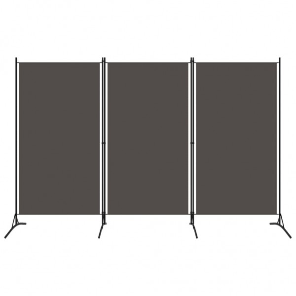 Biombo divisor de 3 paneles gris antracita 260x180 cm D