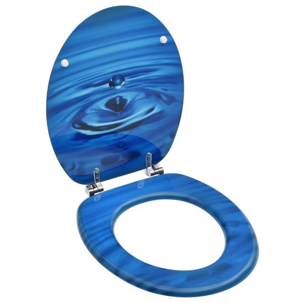 Assento WC e tampa MDF azul design gotas de água D