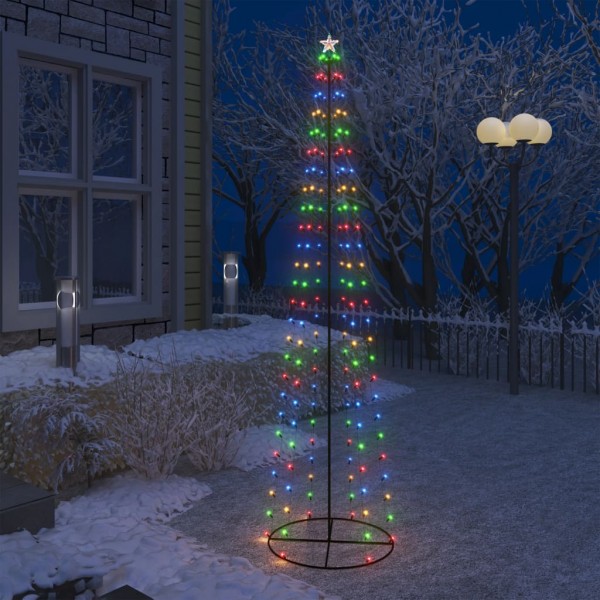 Árvore de Natal em forma de cone 136 LED de cores 70x240 cm D