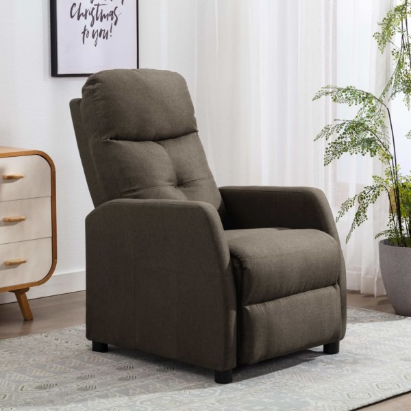 Sillón reclinable de tela gris taupe Sillón reclinable de tela gris taupe D