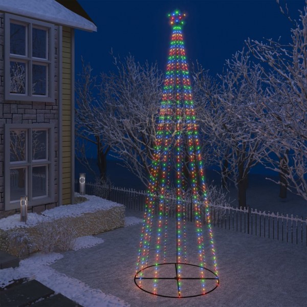 Árbol de Navidad cono 752 LEDs coloridos adorno 160x500 cm D