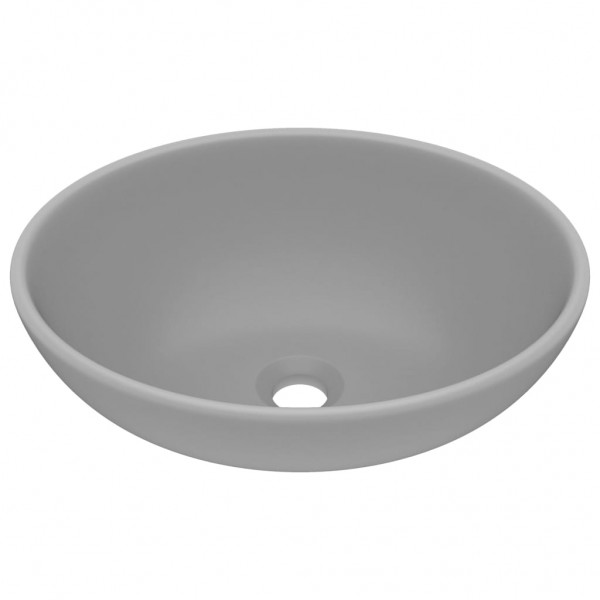 Lavabo de luxo oval cerâmica cinza claro mate 40x33 cm D