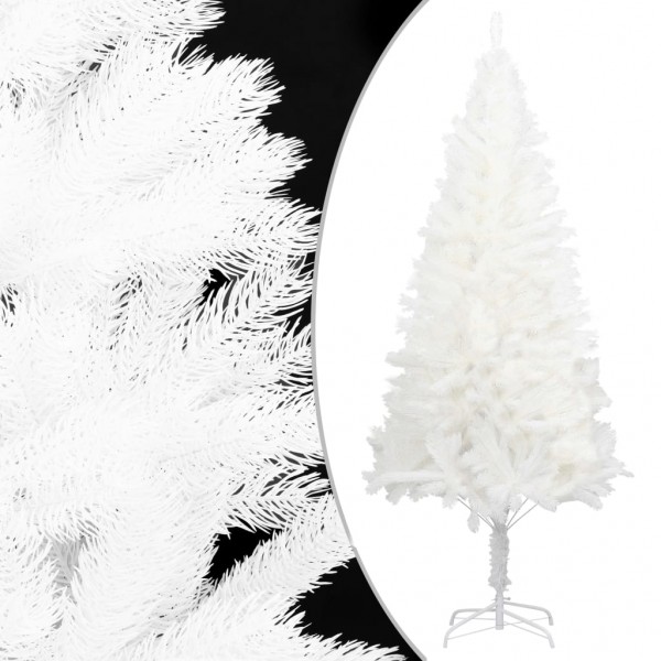 Árbol artificial de Navidad con hojas realistas blanco 180 cm D