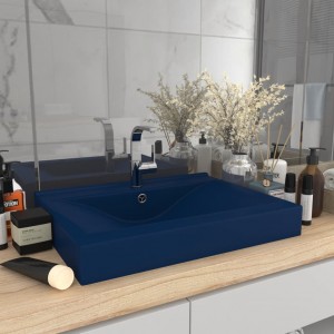 Lavabo de luxo com torneira cerâmica azul escuro 60x46 cm D