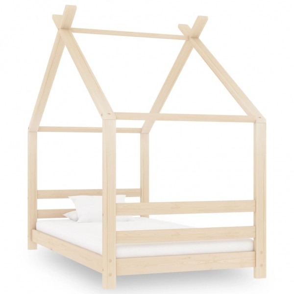 Estructura de cama infantil de madera maciza de pino 80x160 cm D