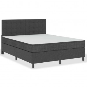 Cama box spring tela gris oscuro 180x200 cm D