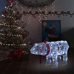 Oso decorativo de Navidad con 45 LEDs acrílico 71x20x38 cm D