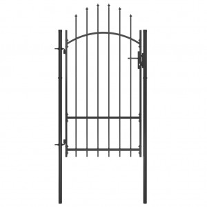 Porta de jardim de aço preto 1x2.2 m D