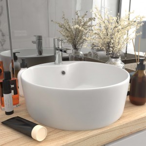 Lavabo luxuoso com recheio cerâmico branco mate 36x13 cm D