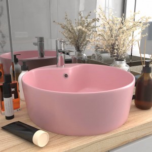 Lavabo luxuoso com recheio cerâmica rosa mate 36x13 cm D