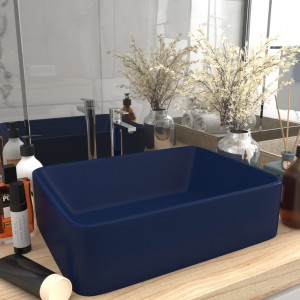 Lavabo de luxo cerâmico azul-mate 41x30x12 cm D