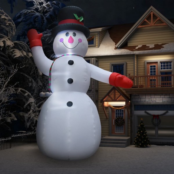 Muñeco de nieve inflable de Navidad con LED IP44 600 cm XXL D
