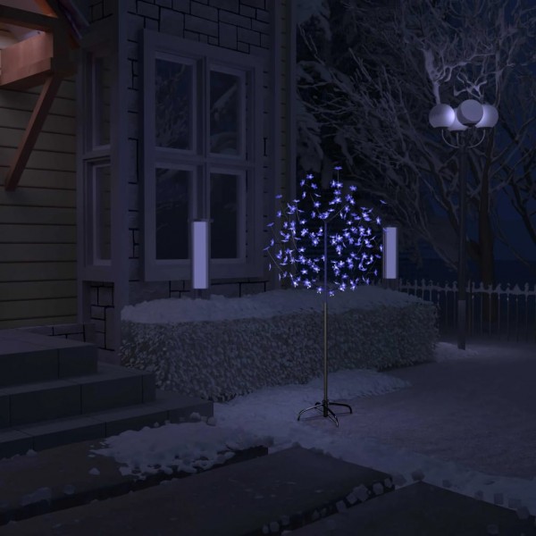 Árvore de Natal 120 LEDs luz azul fria flores de cerejeira 150 cm D