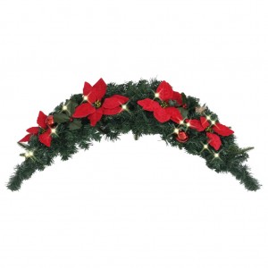 Arco de Natal com luzes LED verdes 90 cm PVC D