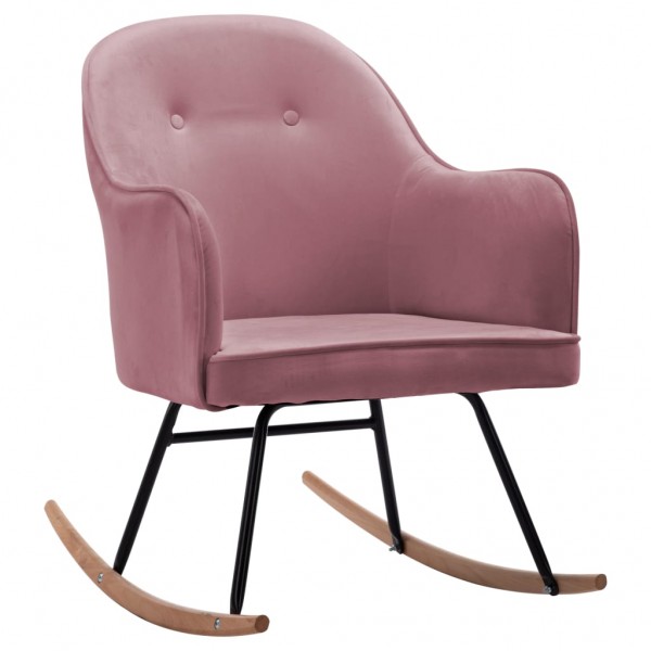 Cadeira de balanço de veludo rosa D