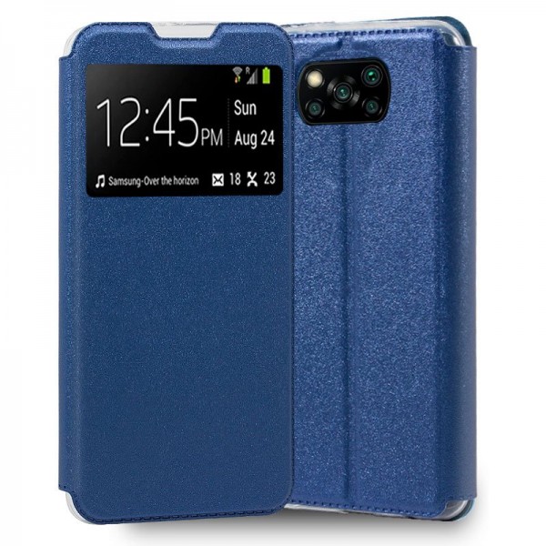 Fundação COOL Capa de Flip para Xiaomi Pocophone X3 / X3 Pro luz azul D