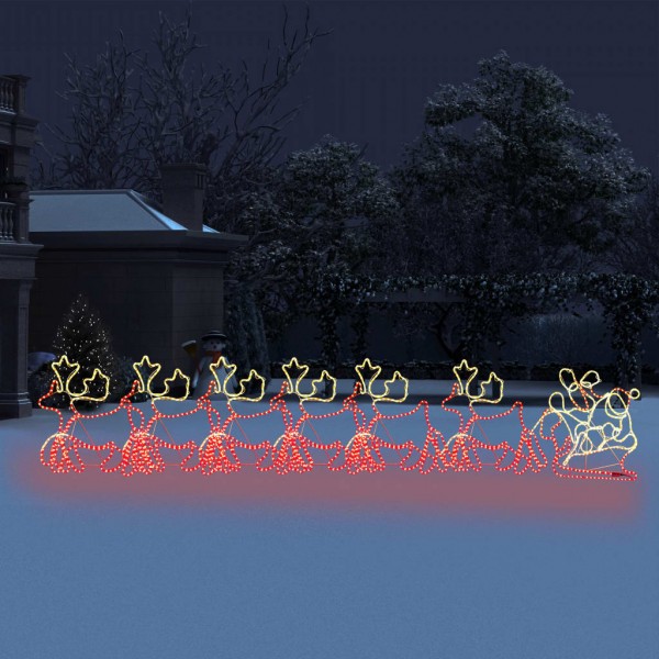Decoração luzes de Natal 6 renas e trenó XXL 2160 LEDs 7 m D
