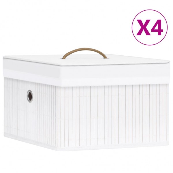 4 cestas organización Cesto de almacenaje Caja orden utensilios baño Caja  bambú 4052025422011