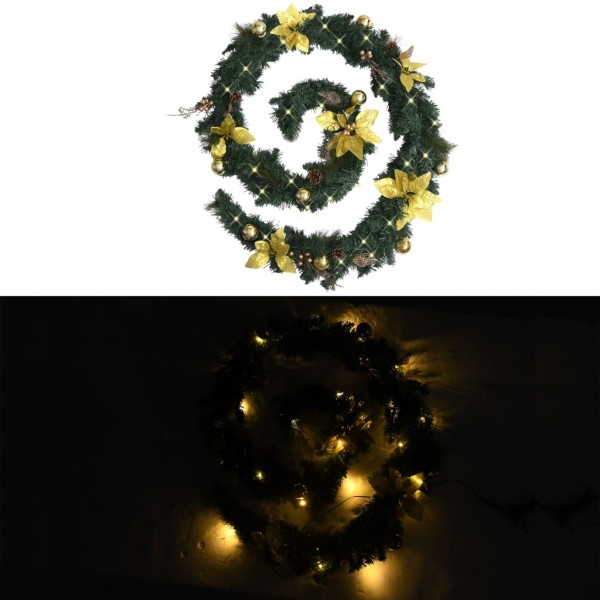 Guirnalda de Navidad con luces LED PVC verde 2.7 m D