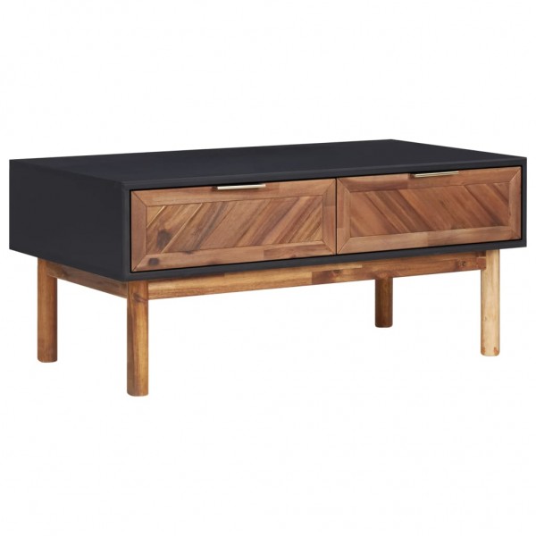 Mesa de centro de madera maciza de acacia y MDF 90x50x40 cm D