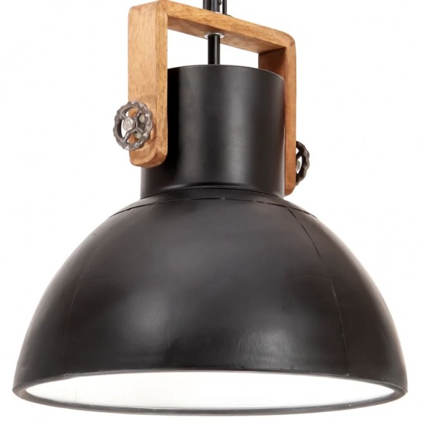 Lámpara colgante industrial redonda 25 W negro 40 cm E27 D