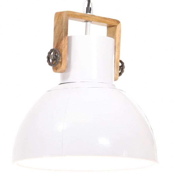 Lámpara colgante industrial 25 W blanca redonda 40 cm E27 D