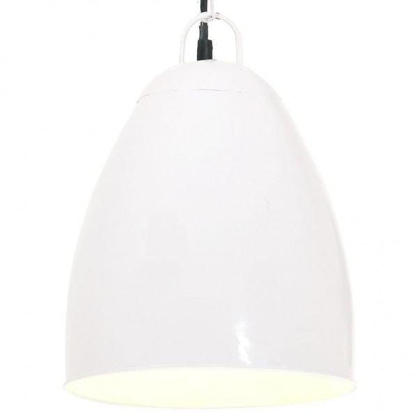 Lâmpada pendente industrial redonda 25 W branco 32 cm E27 D