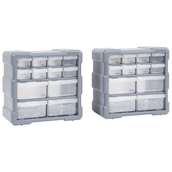 Organizadores multicajones con 12 cajones 2 uds 26.5x16x26 cm D