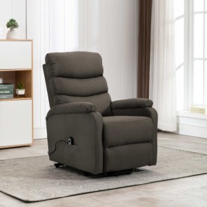 Sillón elevable tela gris taupe D