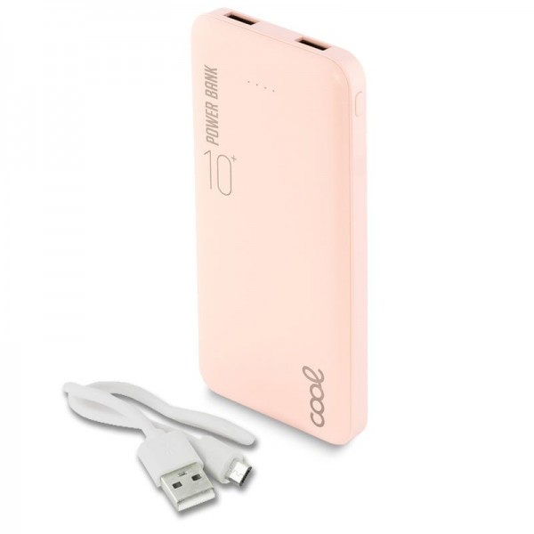 Bateria externa Universal Power Bank 10.000 mAh (2 x usb / 2.1A) COOL Leather Rosa D