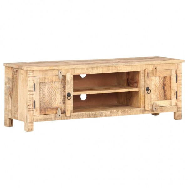 Mueble para TV de madera maciza de mango rugosa 120x30x40 cm D