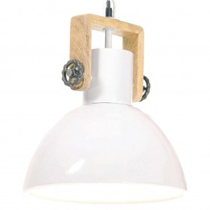 Lâmpada pendente industrial 25 W branco redondo 30 cm E27 D