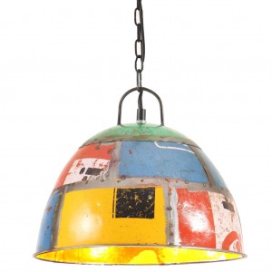 Lámpara colgante vintage 25 W multicolor redonda 31 cm E27 D