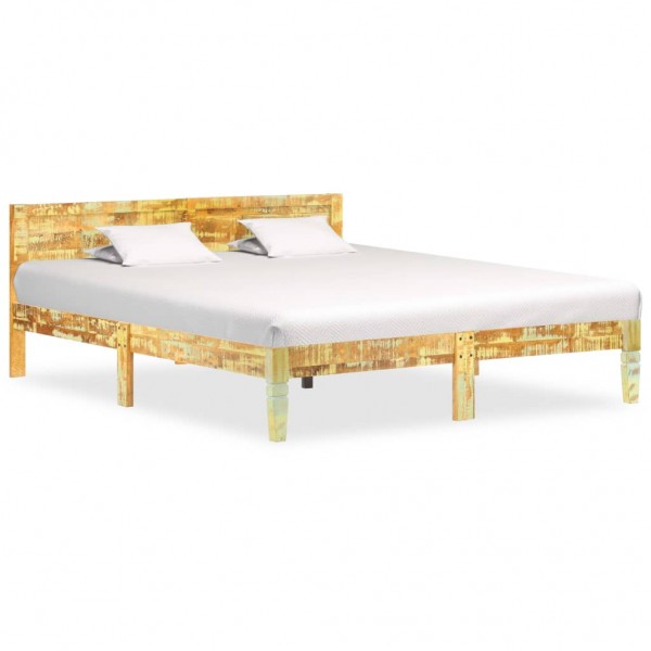 Estrutura de cama de madeira maciça reciclada 180x200 cm D