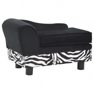 Sofá para cães 57x34x36 cm pelúcia preto H