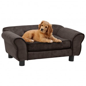 Sofá de cachorro veludo marrom 72x45x30 cm D