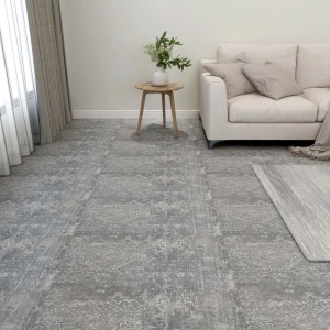 Lamas de suelo autoadhesivas 55 uds PVC 5.11 m² gris hormigón D