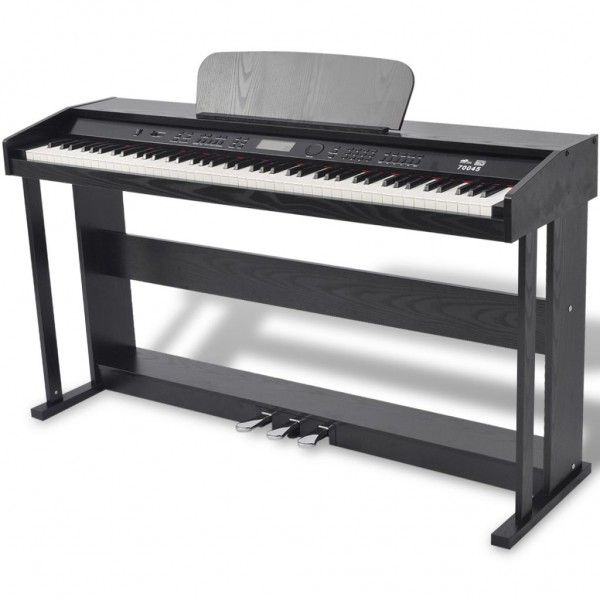 Piano digital de 88 teclas con pedales negro tabla melamina D