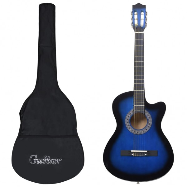 Conjunto de guitarra clássica ocidental 12 peças 6 cordas azul 38 D