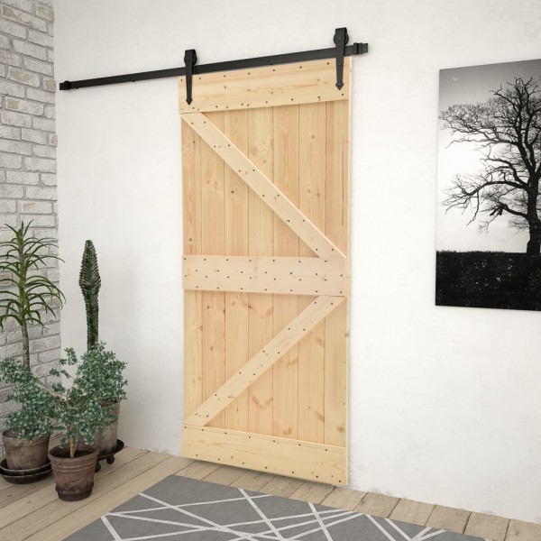 Puerta de madera maciza de pino 80x210 cm D
