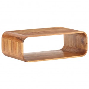 Mesa de centro de madera maciza de acacia 90x50x30 cm D