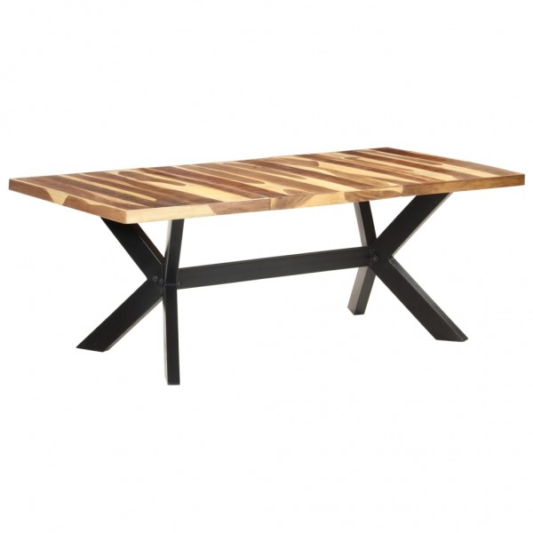 Mesa de jantar de madeira maciça com acabamento de mel 200x100x75 cm D